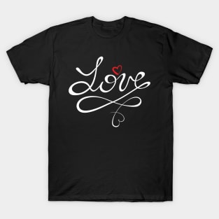 "Love" lettering in white T-Shirt